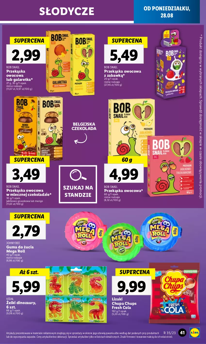 Gazetka promocyjna Lidl - GAZETKA - ważna 28.08 do 02.09.2023 - strona 55 - produkty: Chupa Chups, Czekolada, Dinozaur, Gala, Galaretka, Guma do żucia, LG, Lizaki, Mango