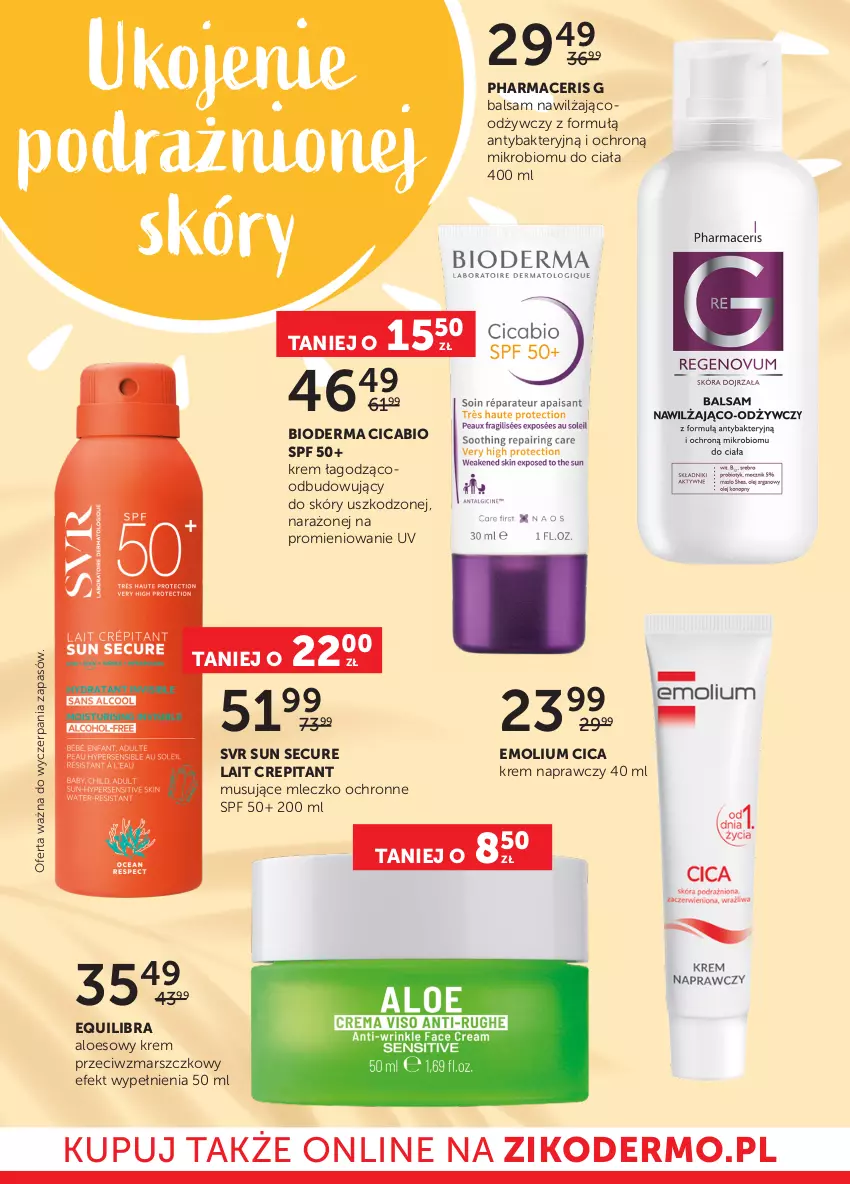 Gazetka promocyjna Ziko - Gazetka Ziko Dermo - ważna 11.08 do 24.08.2022 - strona 16 - produkty: Acer, Bioderma, Emolium, Krem przeciwzmarszczkowy, Mars, Mleczko, Mus, Pharmaceris, SVR