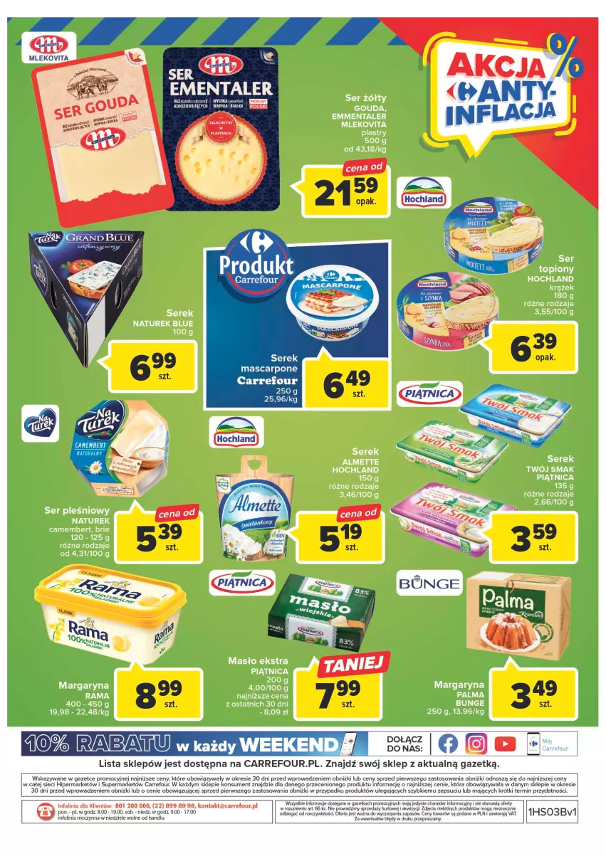 Gazetka promocyjna Carrefour - Gazetka Targ świeżości - ważna 16.01 do 21.01.2023 - strona 8 - produkty: Ementaler, Mascarpone, Ser, Serek, Sok