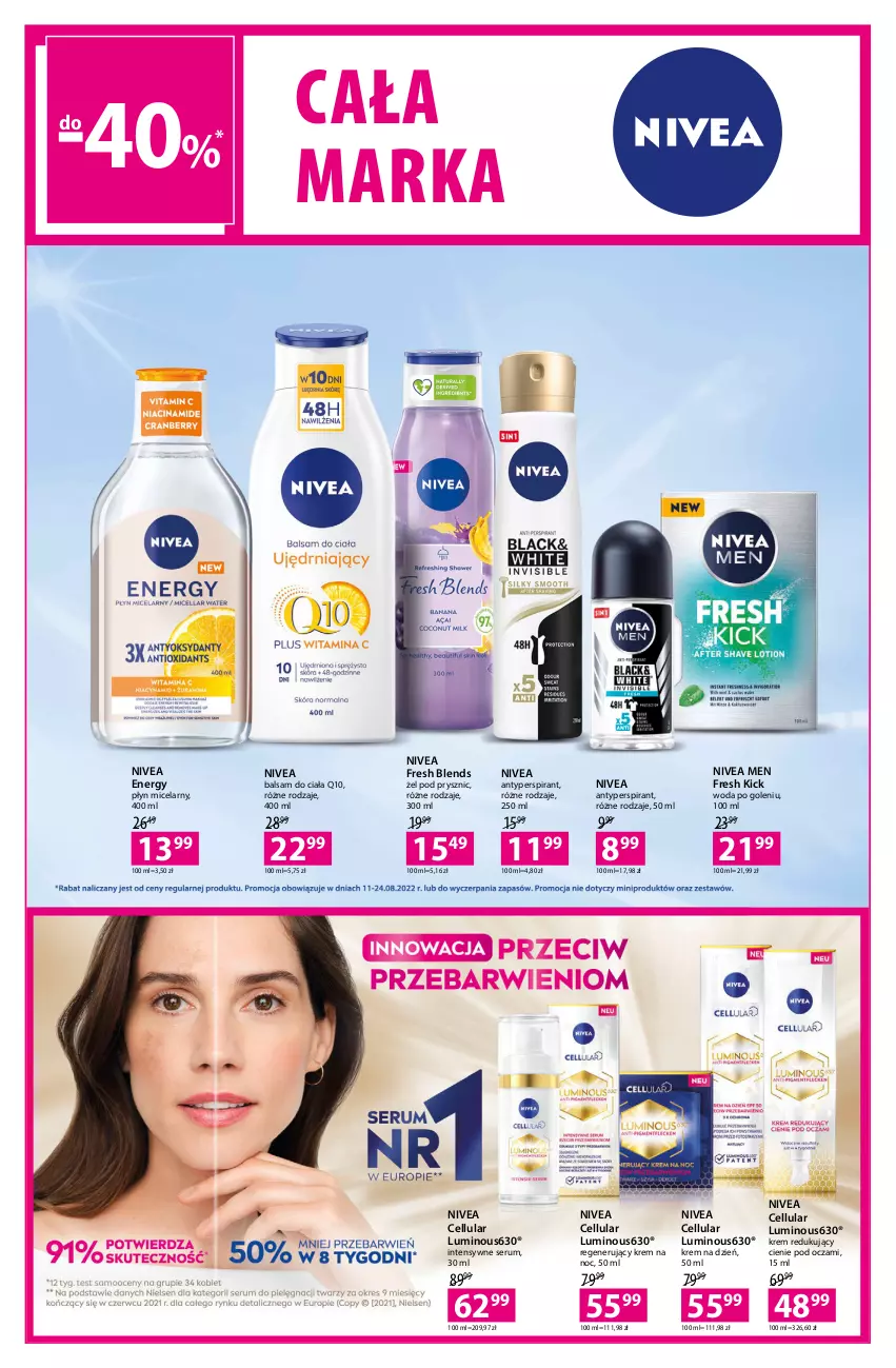 Gazetka promocyjna Hebe - Gazetka - ważna 11.08 do 24.08.2022 - strona 9 - produkty: Antyperspirant, Balsam do ciała, Krem na dzień, Krem na noc, Nivea, Nivea Men, Płyn micelarny, Rum, Ser, Serum, Woda, Woda po goleniu