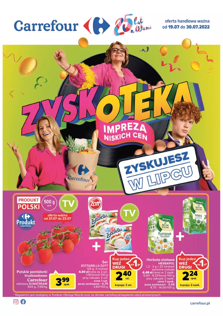 Gazetka promocyjna Carrefour - Gazetka Carrefour Zyskoteka - ważna 19.07 do 30.07.2022 - strona 1