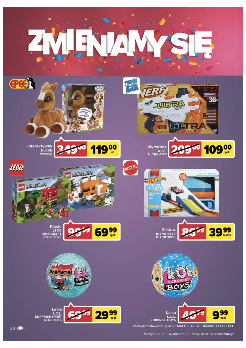 Gazetka promocyjna Carrefour - Gazetka Zyskokazje w Galerii Ostrowiec - ważna 30.11 do 05.12.2022 - strona 26 - produkty: EPEE, Hasbro, Hot Wheels, L.O.L., Lalka, LEGO, LEGO Minecraft, Mattel, Minecraft, Nerf, Tera, Wyrzutnia