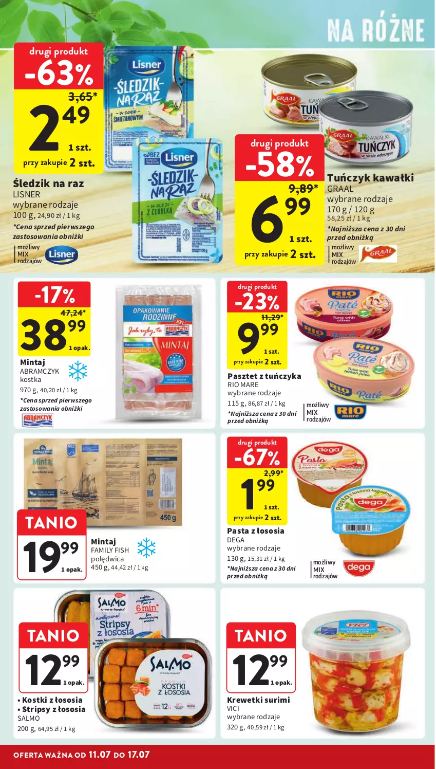 Gazetka promocyjna Intermarche - Gazetka Intermarche - ważna 11.07 do 17.07.2024 - strona 16 - produkty: Dega, Fa, Gra, Graal, Kawa, Krewetki, Lisner, Mintaj, Pasztet, Polędwica, Rio Mare, Sos, Surimi, Tuńczyk