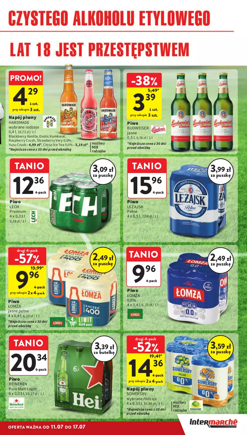 Gazetka promocyjna Intermarche - Gazetka Intermarche - ważna 11.07 do 17.07.2024 - strona 29 - produkty: Heineken, Ice tea, Kumkwat, Lack, Lech Premium, Napój, Piwo, Pur, Ser, Somersby