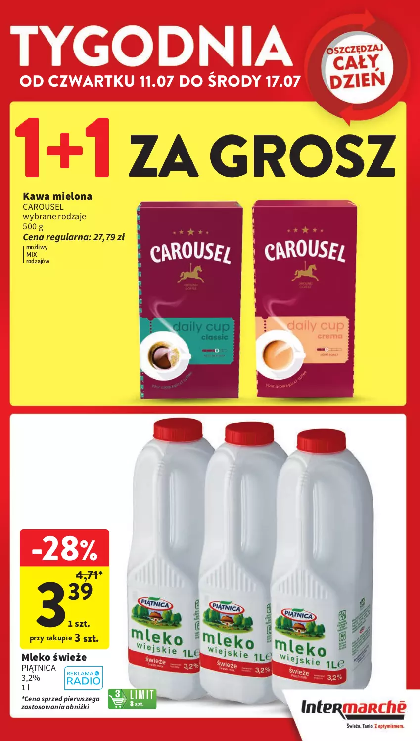 Gazetka promocyjna Intermarche - Gazetka Intermarche - ważna 11.07 do 17.07.2024 - strona 3 - produkty: Kawa, Kawa mielona, Mleko, Piątnica