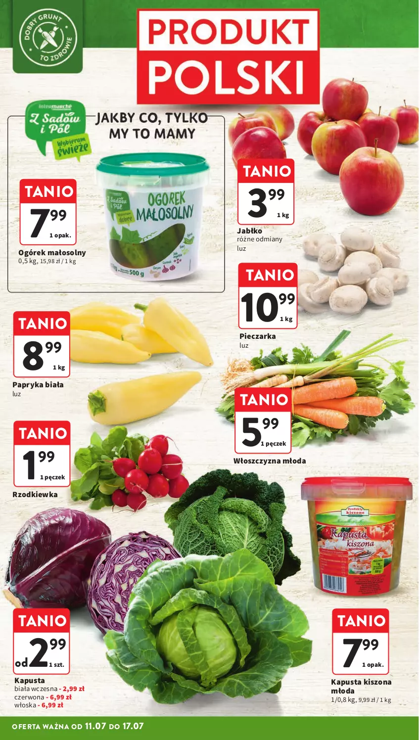 Gazetka promocyjna Intermarche - Gazetka Intermarche - ważna 11.07 do 17.07.2024 - strona 8 - produkty: Ogórek, Papryka, Papryka biała, Piec, Pieczarka, Rzodkiewka