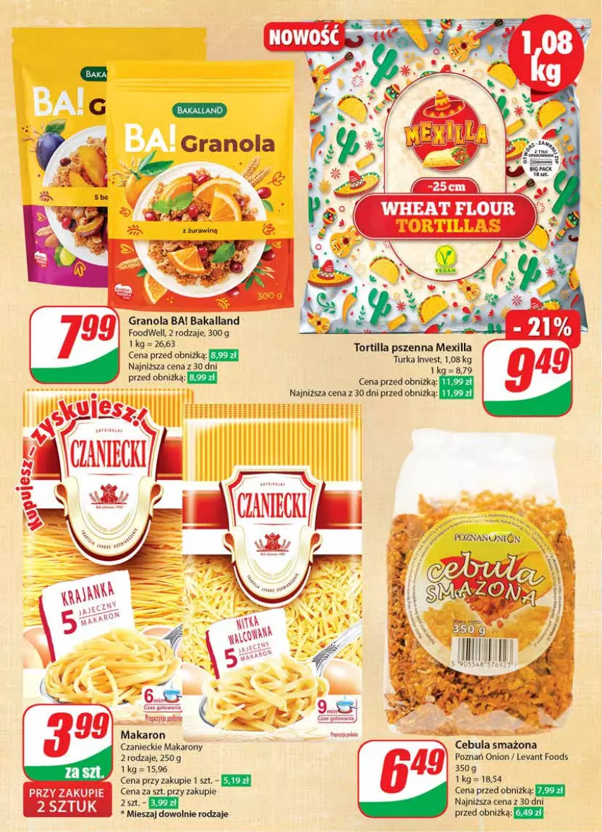 Gazetka promocyjna Dino - Gazetka 26 / 2024 - ważna 26.06 do 02.07.2024 - strona 14 - produkty: Ba!, Bakalland, Cebula, Cebula smażona, Gra, Granola, Makaron