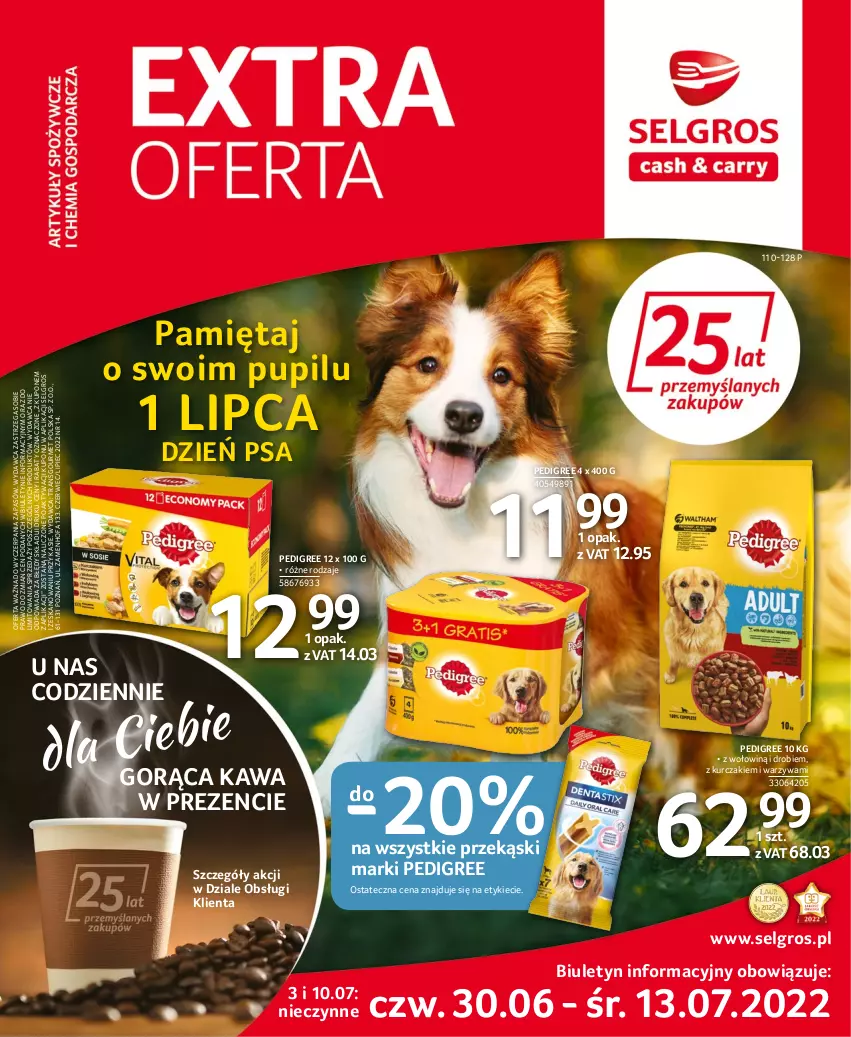 Gazetka promocyjna Selgros - Extra Oferta - ważna 30.06 do 13.07.2022 - strona 1 - produkty: Fa, Kawa, Kurczak, LG, Mięta, Pedigree, Piec, Tran, Warzywa