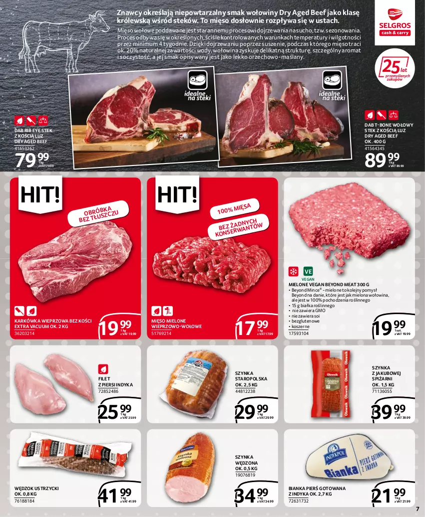 Gazetka promocyjna Selgros - Extra Oferta - ważna 30.06 do 13.07.2022 - strona 7 - produkty: Bianka, Filet z piersi indyka, Karkówka wieprzowa, Kosz, LG, Mięso, Mięso mielone, Mięso wołowe, Olej, Stek, Szynka, Wołowina