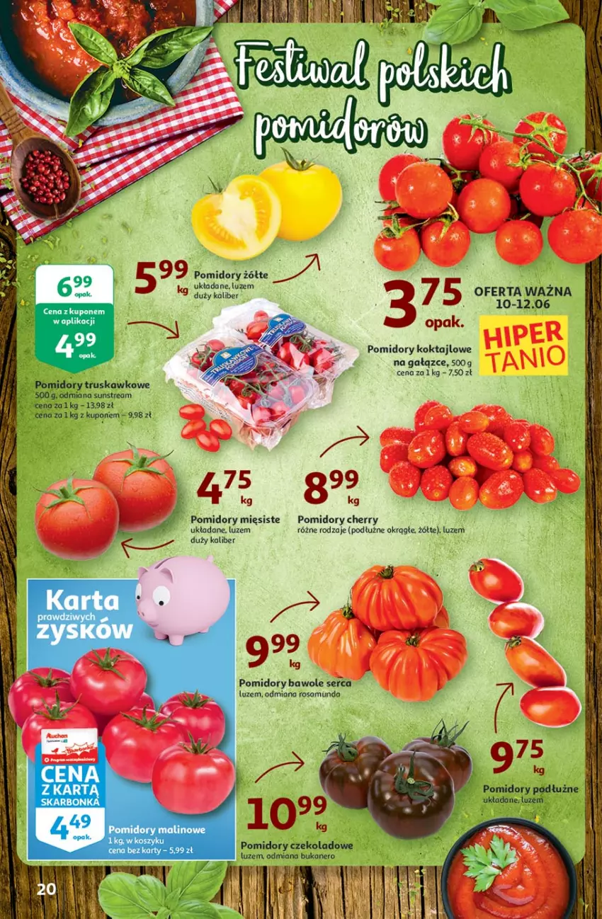 Gazetka promocyjna Auchan - Hiper Kibicowanie Hipermarkety - ważna 10.06 do 16.06.2021 - strona 20 - produkty: Kosz, Pomidory, Ser