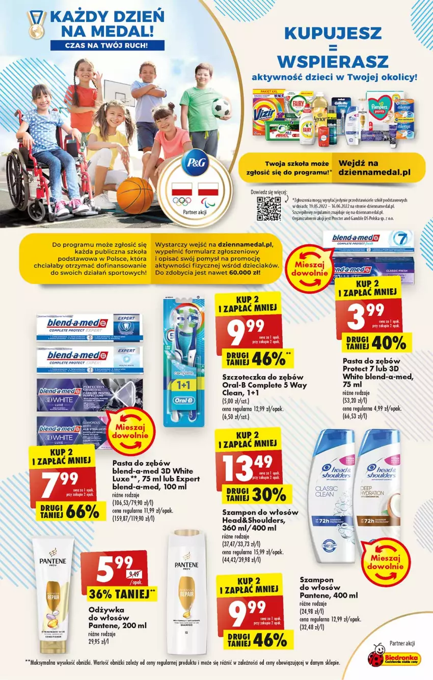 Gazetka promocyjna Biedronka - W tym tygodniu PN - ważna 23.05 do 28.05.2022 - strona 47 - produkty: Blend-a-Med, Dzieci, Gra, Odżywka, Pantene, Pasta do zębów, Por, Sok, Sport, Szampon, Szczoteczka, Szczoteczka do zębów