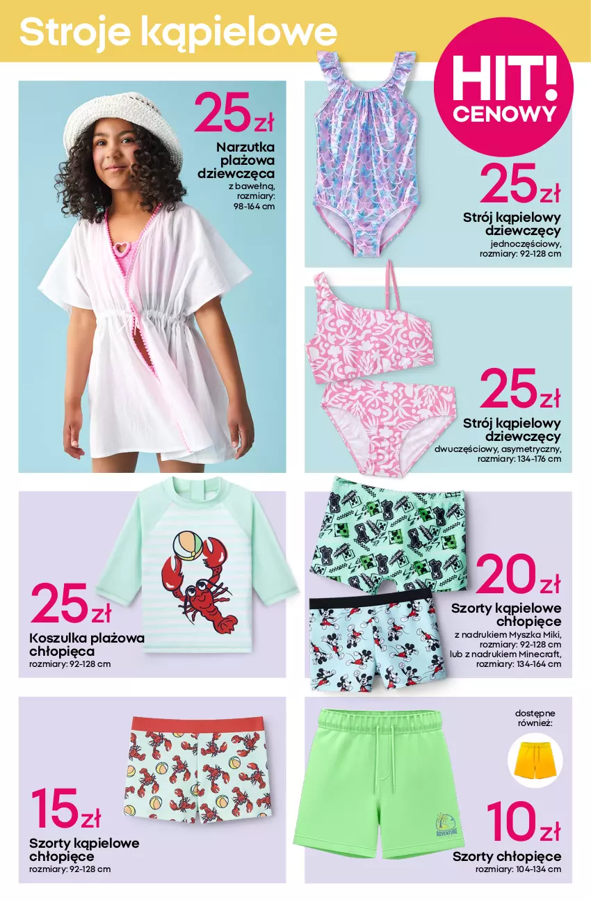 Gazetka promocyjna Pepco - Odzież plażowa - ważna 19.06 do 02.07.2025 - strona 5 - produkty: Kosz, Koszulka, Minecraft, Mysz, Strój kąpielowy, Szorty