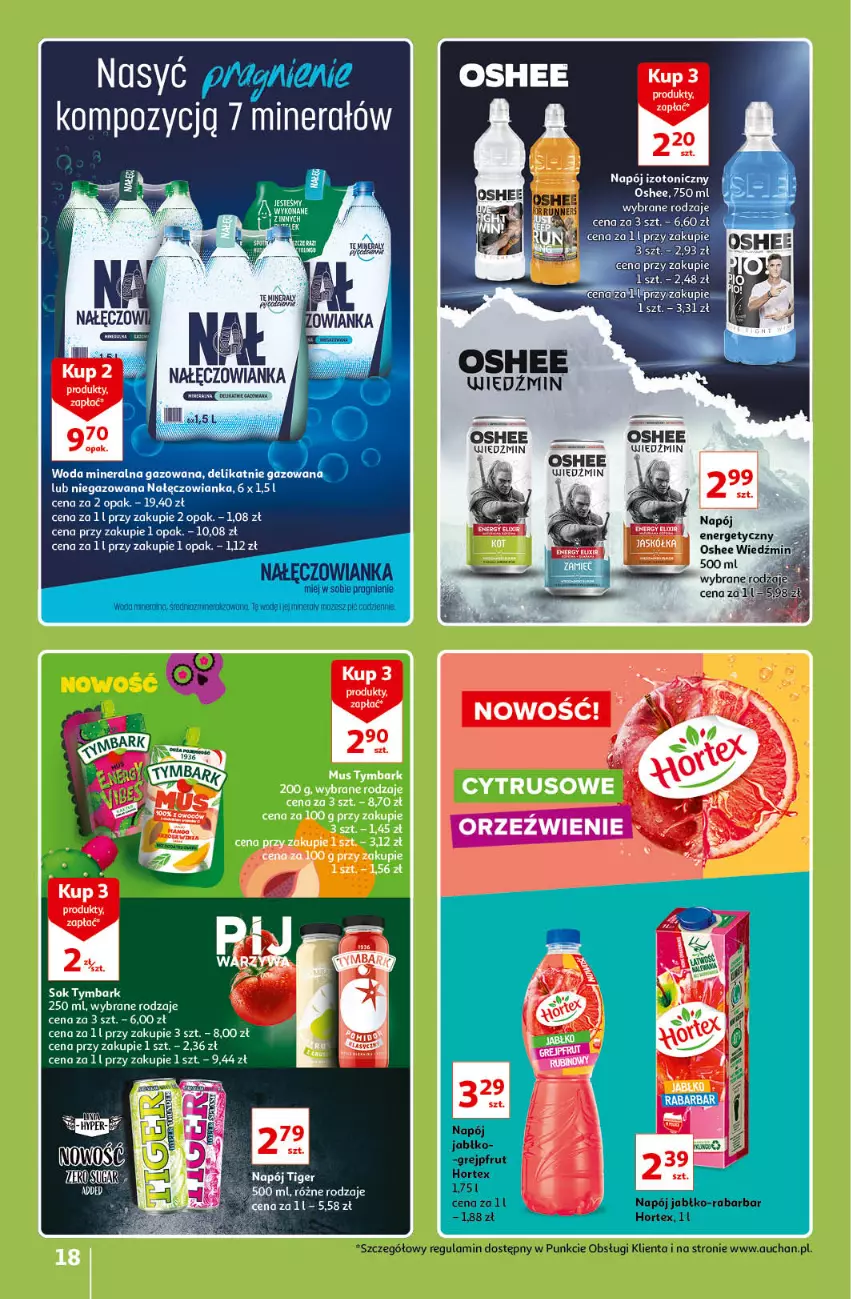 Gazetka promocyjna Auchan - Znane lubiane Marki Hipermarkety - ważna 31.03 do 06.04.2022 - strona 18 - produkty: BIC, Grejpfrut, Hortex, Nałęczowianka, Napój, Napój izotoniczny, Oshee, Woda, Woda mineralna