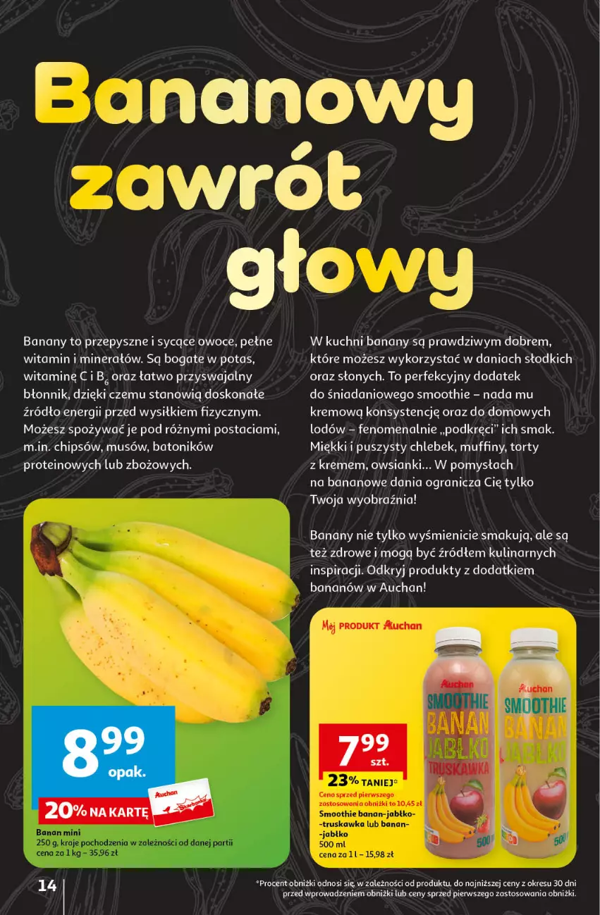 Gazetka promocyjna Auchan - Gazetka Koszyk Oszczędności Auchan Hipermarket Auchan - ważna 16.05 do 22.05.2024 - strona 14 - produkty: Banany, Baton, Chleb, Gra, Muffiny, Mus, Owoce, Tonik