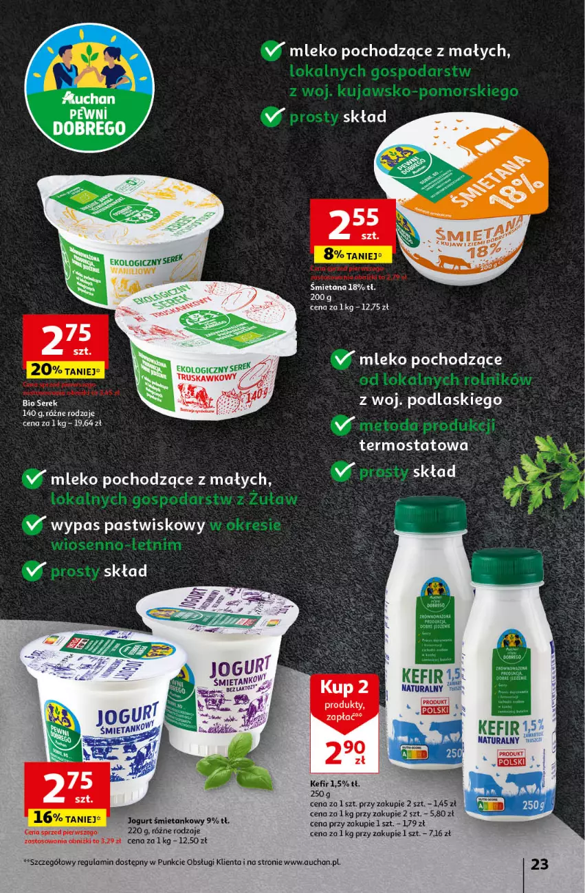 Gazetka promocyjna Auchan - Gazetka Koszyk Oszczędności Auchan Hipermarket Auchan - ważna 16.05 do 22.05.2024 - strona 23 - produkty: Jogurt, Kefir, Podlaski, Ser, Serek, Termos