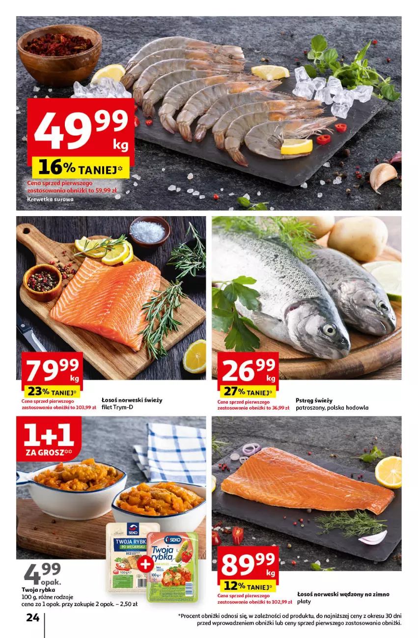 Gazetka promocyjna Auchan - Gazetka Koszyk Oszczędności Auchan Hipermarket Auchan - ważna 16.05 do 22.05.2024 - strona 24 - produkty: Pstrąg