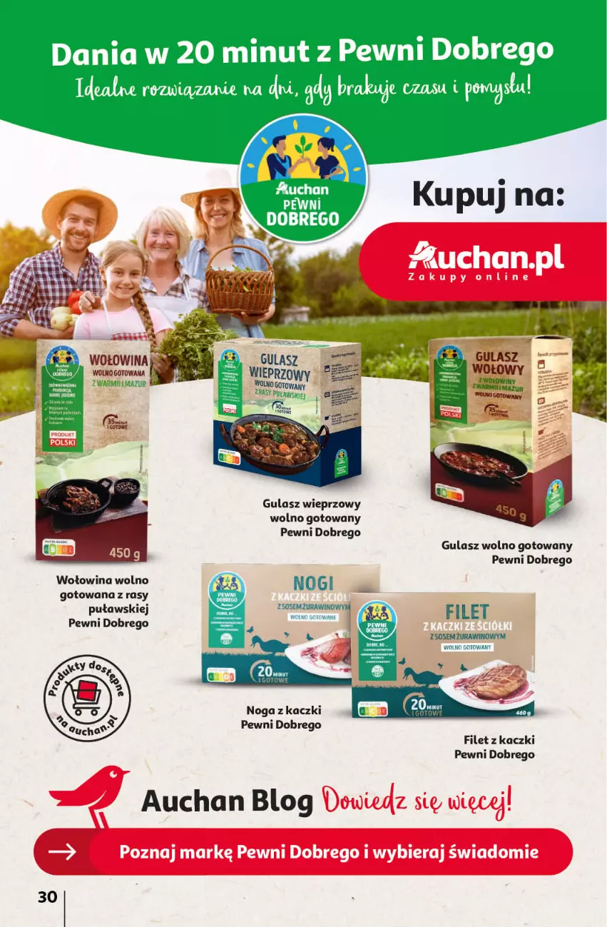 Gazetka promocyjna Auchan - Gazetka Koszyk Oszczędności Auchan Hipermarket Auchan - ważna 16.05 do 22.05.2024 - strona 30 - produkty: Noga z kaczki, Sos, Wino, Wołowina