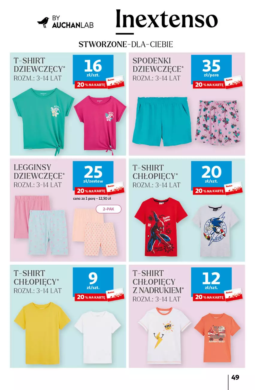 Gazetka promocyjna Auchan - Gazetka Koszyk Oszczędności Auchan Hipermarket Auchan - ważna 16.05 do 22.05.2024 - strona 49 - produkty: Gin, Legginsy, T-shirt