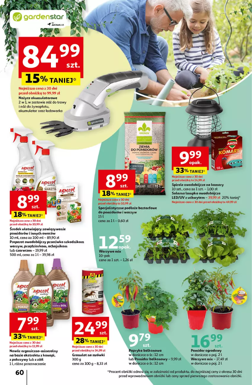 Gazetka promocyjna Auchan - Gazetka Koszyk Oszczędności Auchan Hipermarket Auchan - ważna 16.05 do 22.05.2024 - strona 60 - produkty: Akumulator, Fa, Gra, Nawóz, Noż, Nożyce, Papryka, Warka, Warzywa