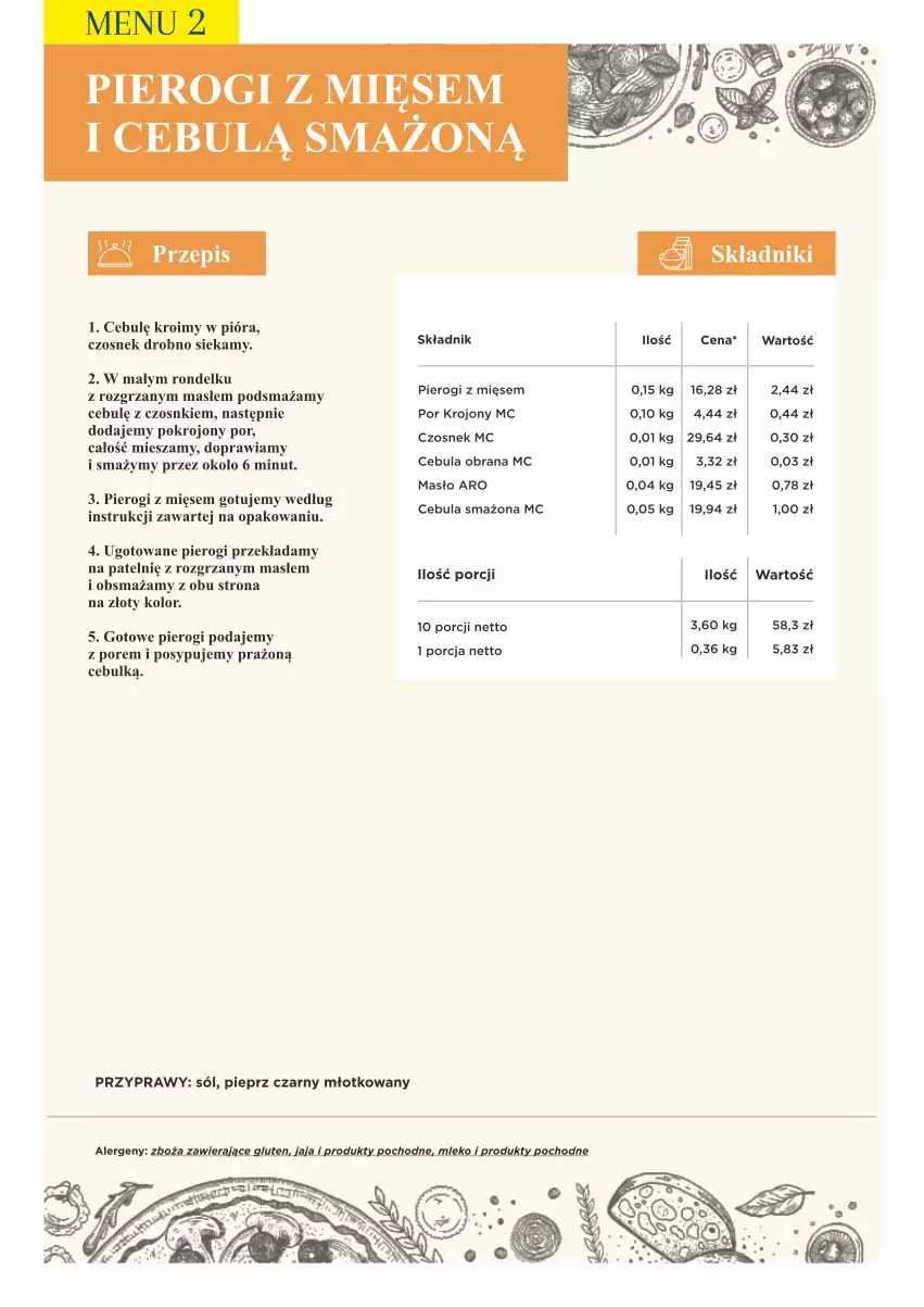 Gazetka promocyjna Makro - [Oferta specjalna] PrzyGOTUJ apetyczne menu! - ważna 01.03 do 31.03.2022 - strona 30 - produkty: Cebula, Cebula smażona, Czosnek, Jaja, Masło, Mleko, Młot, Pieprz, Pierogi, Por, Przyprawy, Rondel, Sól