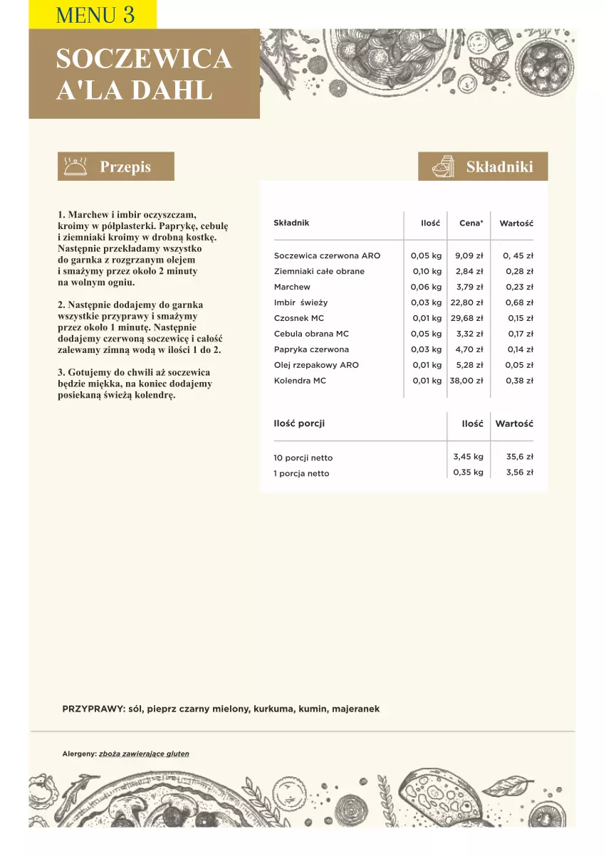 Gazetka promocyjna Makro - [Oferta specjalna] PrzyGOTUJ apetyczne menu! - ważna 01.03 do 31.03.2022 - strona 39 - produkty: Cebula, Czosnek, Imbir, Kolendra, Kurkuma, Nuty, Olej, Olej rzepakowy, Papryka, Papryka czerwona, Pieprz, Plasterki, Por, Przyprawy, Sól, Ziemniaki