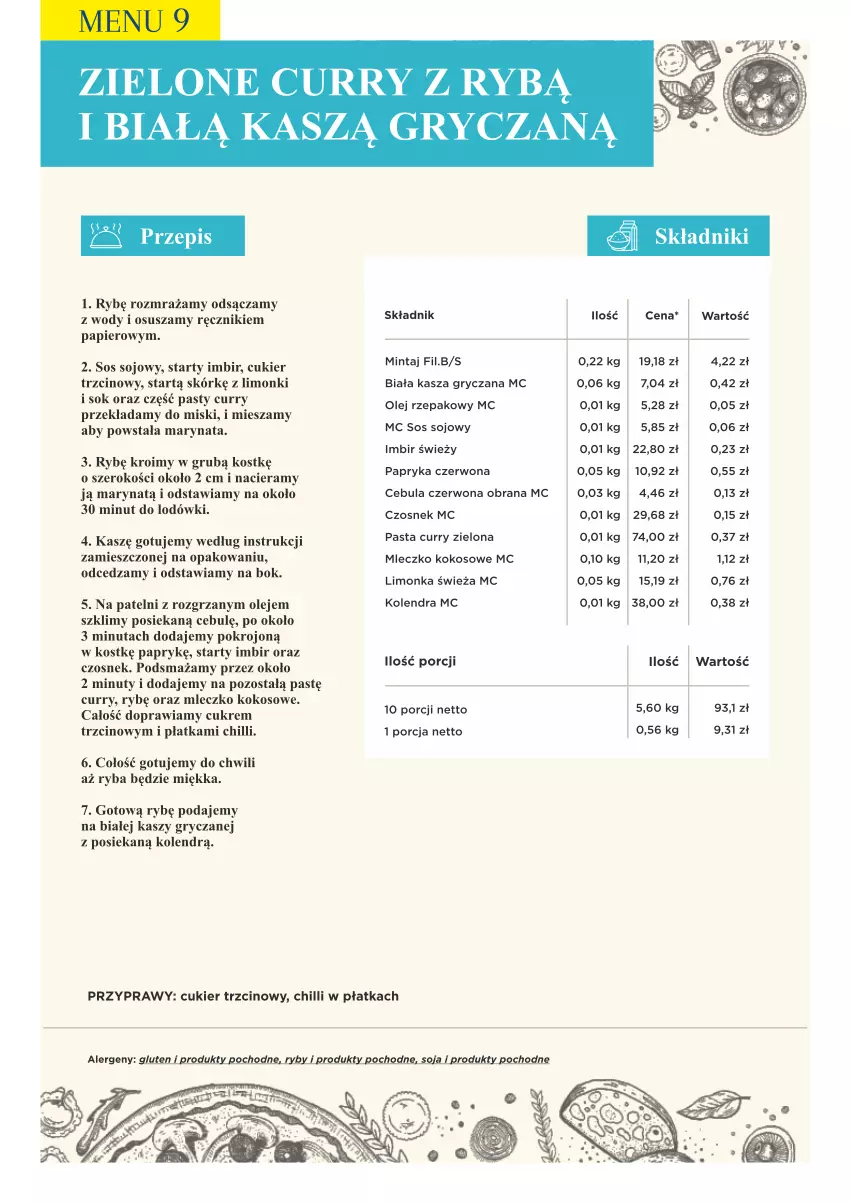 Gazetka promocyjna Makro - [Oferta specjalna] PrzyGOTUJ apetyczne menu! - ważna 01.03 do 31.03.2022 - strona 97 - produkty: Cebula, Cebula czerwona, Cukier, Cukier trzcinowy, Czosnek, Gry, Imbir, Kasza, Kasza gryczana, Kokos, Kolendra, Limonka, Mintaj, Mleczko, Nuty, Olej, Olej rzepakowy, Papier, Papryka, Papryka czerwona, Por, Przyprawy, Ręcznik, Ryba, Sok, Sos, Sos sojowy