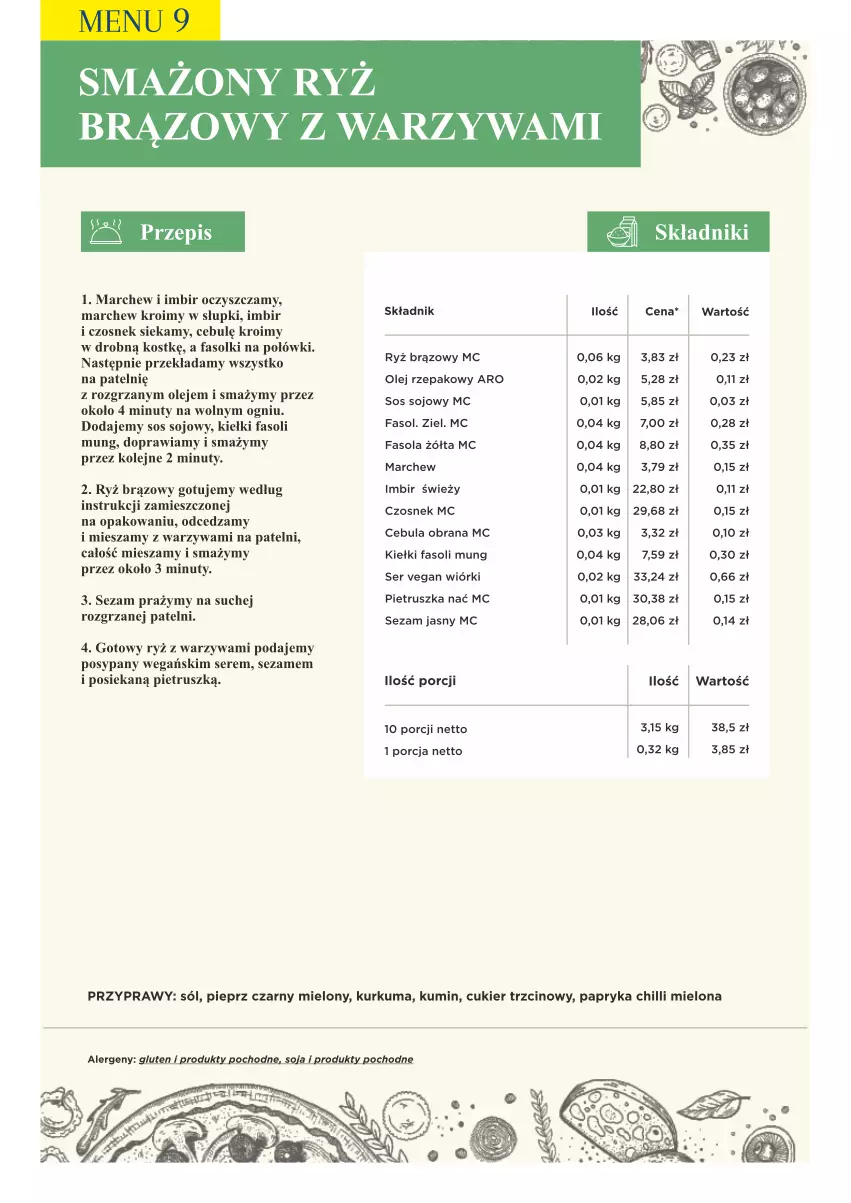 Gazetka promocyjna Makro - [Oferta specjalna] PrzyGOTUJ apetyczne menu! - ważna 01.03 do 31.03.2022 - strona 98 - produkty: Cebula, Cukier, Cukier trzcinowy, Czosnek, Fa, Fasola, Fasoli mung, Imbir, Kiełki, Kurkuma, Nuty, Olej, Olej rzepakowy, Papryka, Pieprz, Pietruszka, Por, Przyprawy, Ryż, Ser, Sezam, Sól, Sos, Sos sojowy, Warzywa