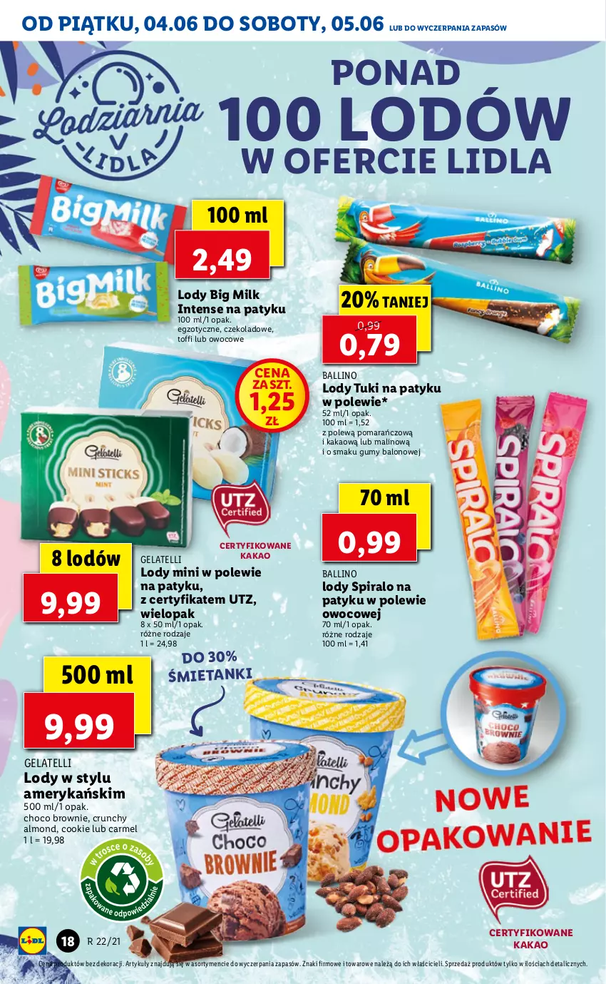 Gazetka promocyjna Lidl - GAZETKA - ważna 04.06 do 05.06.2021 - strona 18 - produkty: Brownie, Kakao, Lody