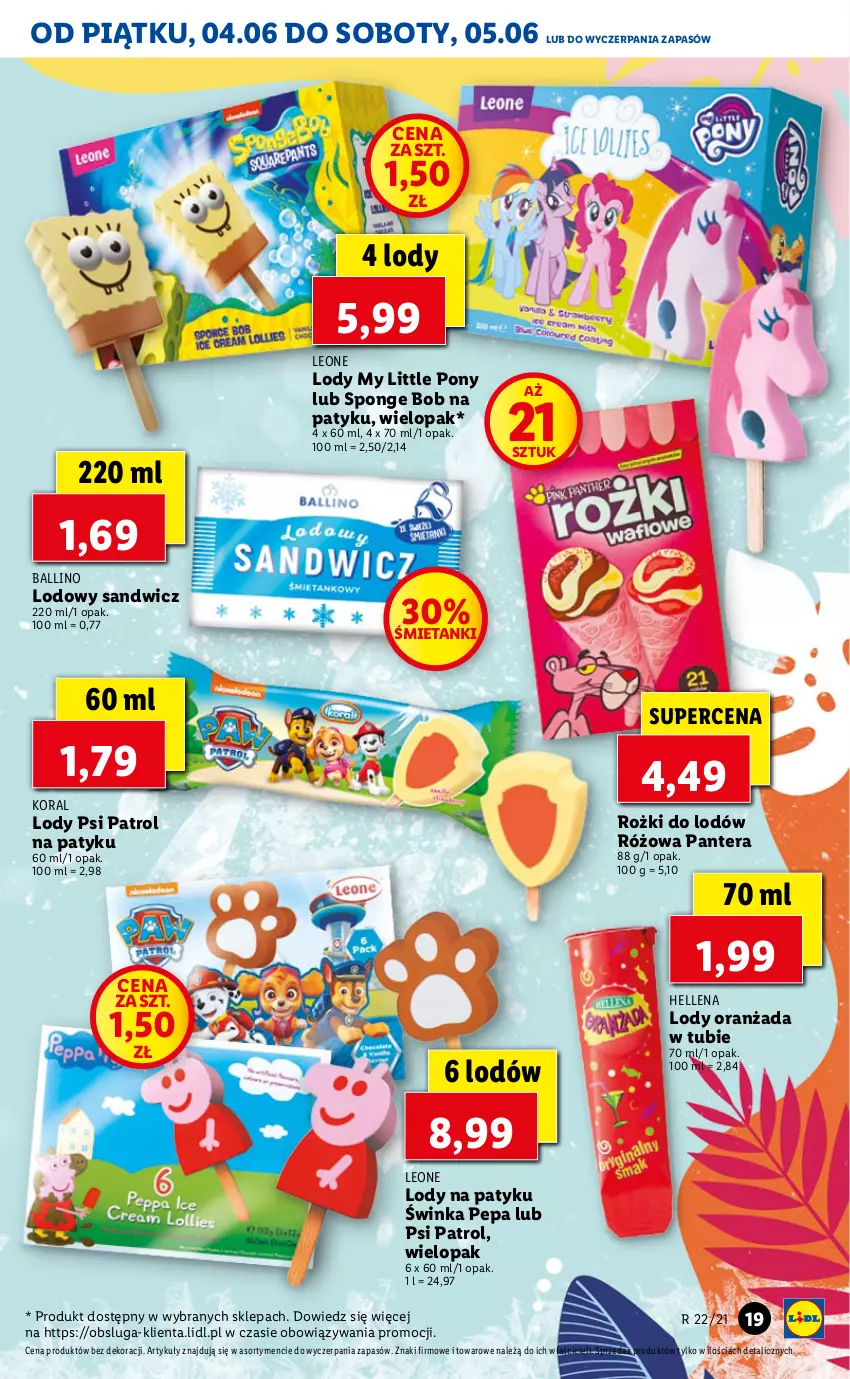 Gazetka promocyjna Lidl - GAZETKA - ważna 04.06 do 05.06.2021 - strona 19 - produkty: Hellena, Inka, Leon, Lody, My Little Pony, Oranżada, Psi Patrol, Tera