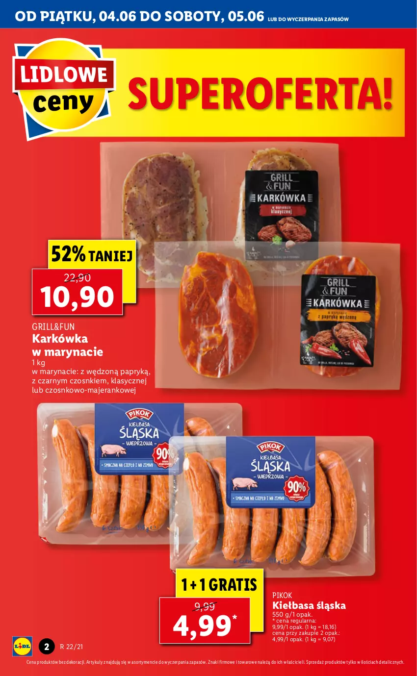 Gazetka promocyjna Lidl - GAZETKA - ważna 04.06 do 05.06.2021 - strona 2 - produkty: Gra, Grill, Kiełbasa, Kiełbasa śląska, PIKOK