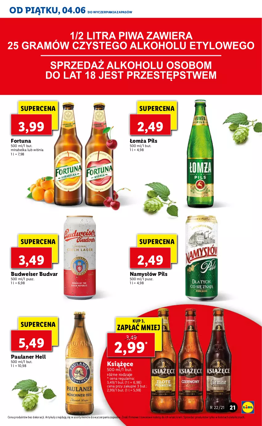 Gazetka promocyjna Lidl - GAZETKA - ważna 04.06 do 05.06.2021 - strona 21 - produkty: Fortuna, Książęce, Namysłów, Ser