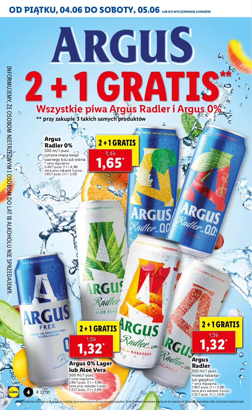 Gazetka promocyjna Lidl - GAZETKA - ważna 04.06 do 05.06.2021 - strona 4 - produkty: Aloe vera, Gra, Grejpfrut, Mięta, Morela, Piwa, Radler