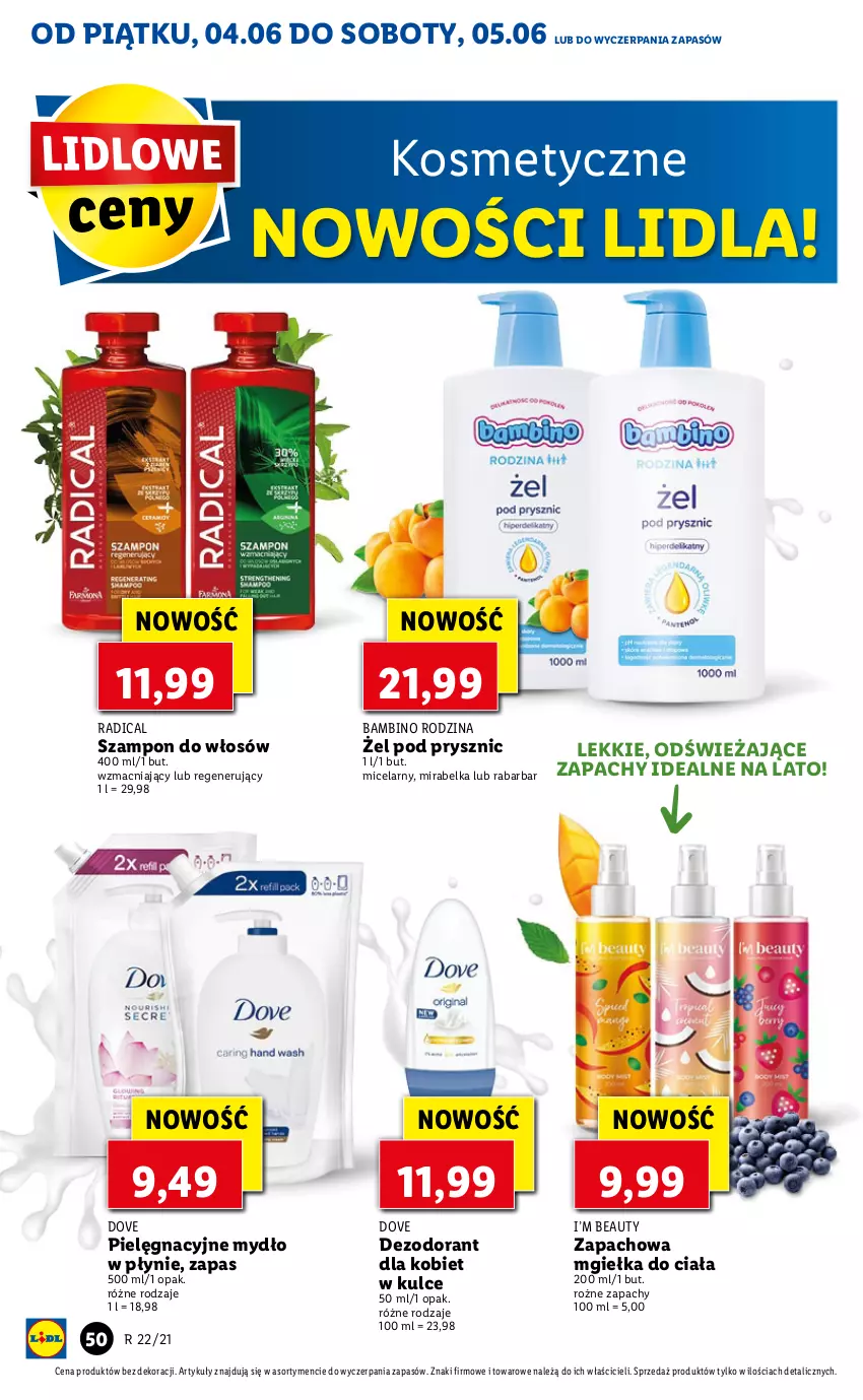 Gazetka promocyjna Lidl - GAZETKA - ważna 04.06 do 05.06.2021 - strona 50 - produkty: Dezodorant, Dove, Mydło, Mydło w płynie, Szampon