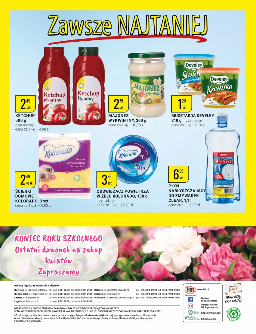 Gazetka promocyjna Bi1 - Lato w pełni - ważna 22.06 do 28.06.2022 - strona 20 - produkty: Dres, Dzwonek, Fa, Gra, Ketchup, Kolorado, Majonez, Mus, Musztarda, Odświeżacz powietrza