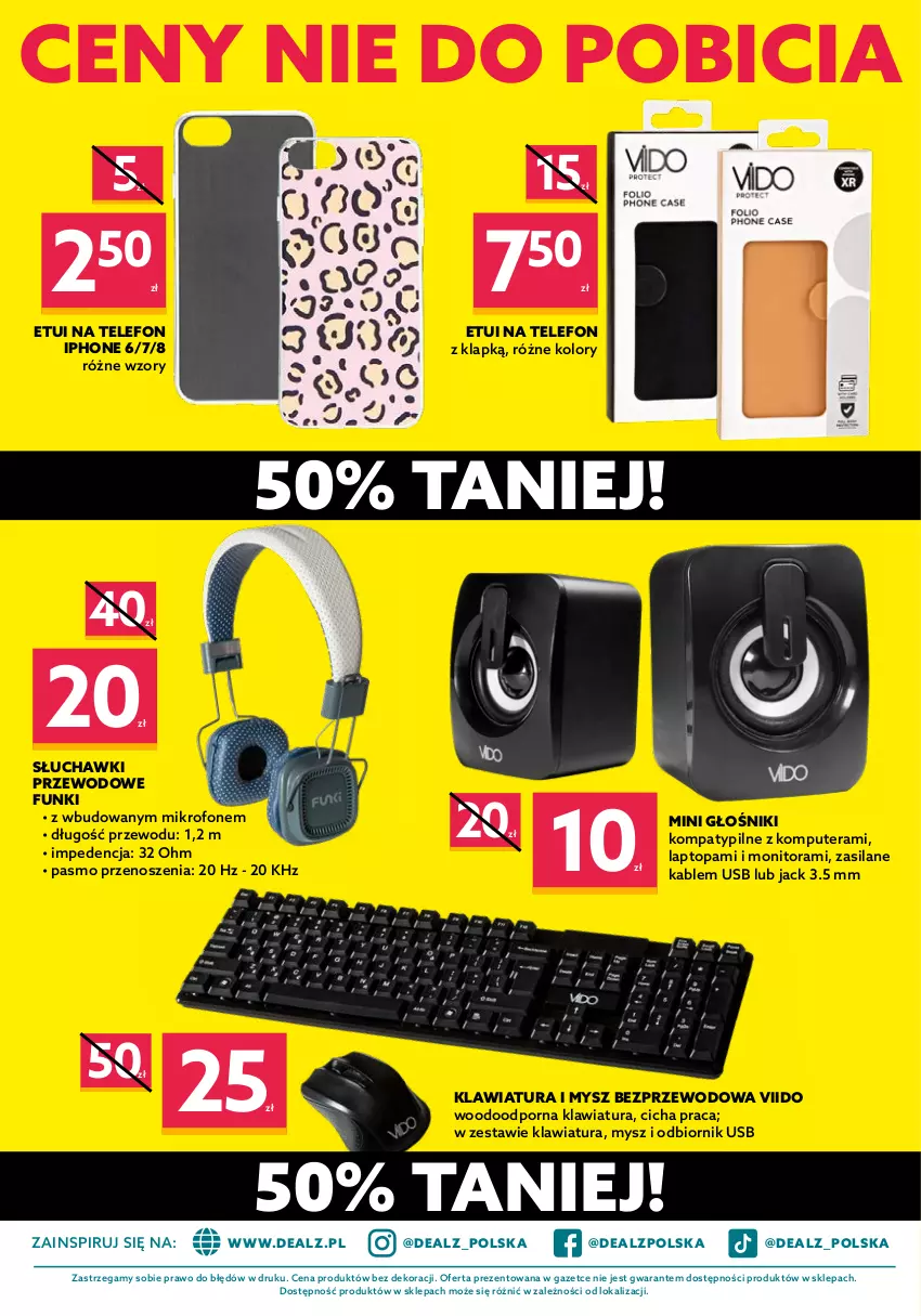 Gazetka promocyjna Dealz - NOWY KATALOGNa Dzień Dziecka🎈 - ważna 10.05 do 01.06.2022 - strona 14 - produkty: BIC, Głośnik, IPhone 6, Klawiatura, Komputer, Mikrofon, Monitor, Mysz, Mysz bezprzewodowa, Por, Silan, Słuchawki, Telefon, Tera, Top