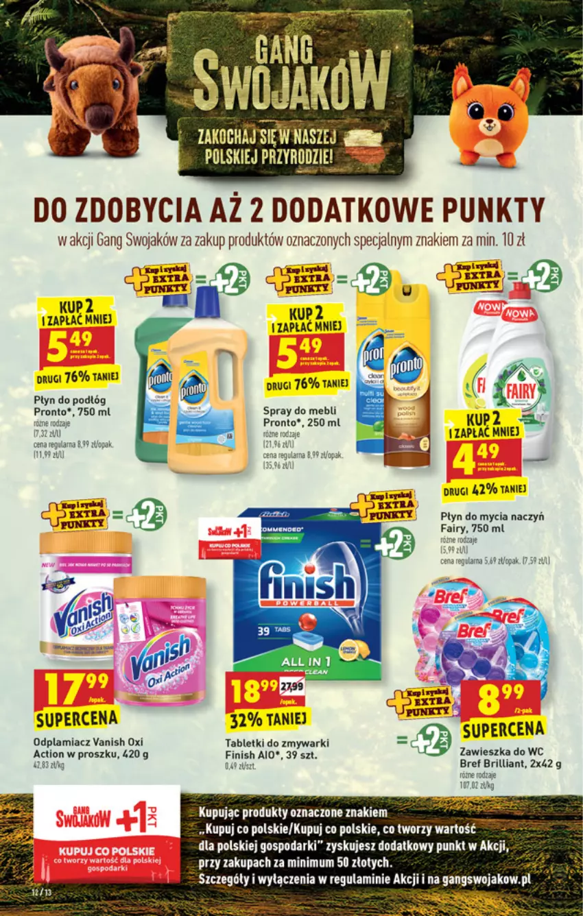 Gazetka promocyjna Biedronka - W tym tygodniu - ważna 20.09 do 25.09.2021 - strona 12 - produkty: Bref, Do mycia naczyń, Fa, Fairy, Finish, Odplamiacz, Płyn do mycia, Płyn do mycia naczyń, Pronto, Tablet, Tabletki do zmywarki, Vanish, Zawieszka do wc, Zmywarki