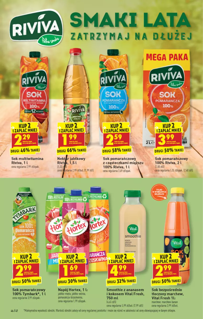 Gazetka promocyjna Biedronka - W tym tygodniu - ważna 20.09 do 25.09.2021 - strona 46 - produkty: Ananas, Fa, Hortex, Kokos, Napój, Smoothie, Sok, Sok pomarańczowy, Tymbark