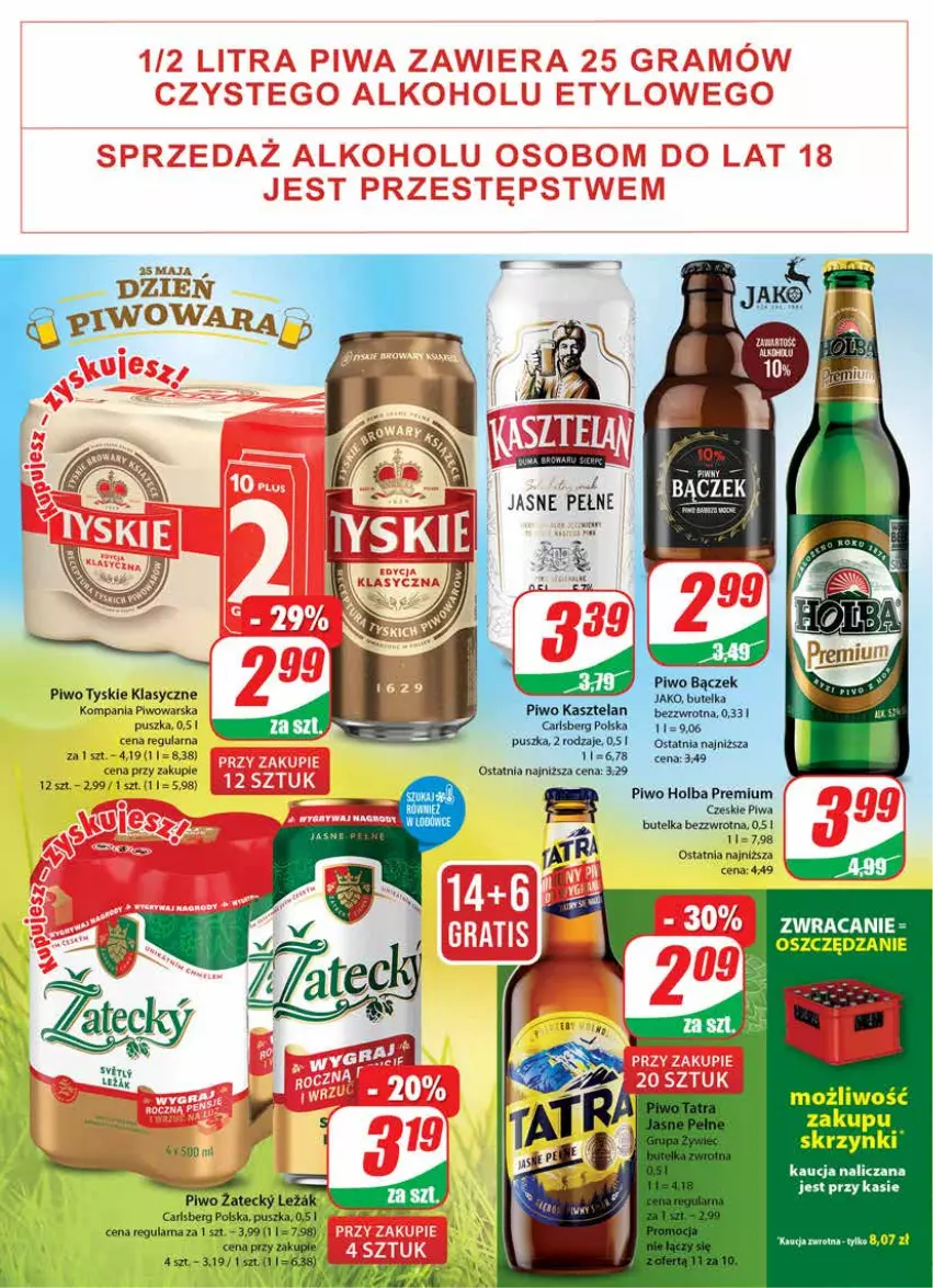 Gazetka promocyjna Dino - Gazetka 21 - ważna 24.05 do 30.05.2023 - strona 18 - produkty: Carlsberg, Kosz, Piwa, Piwo, Tyskie