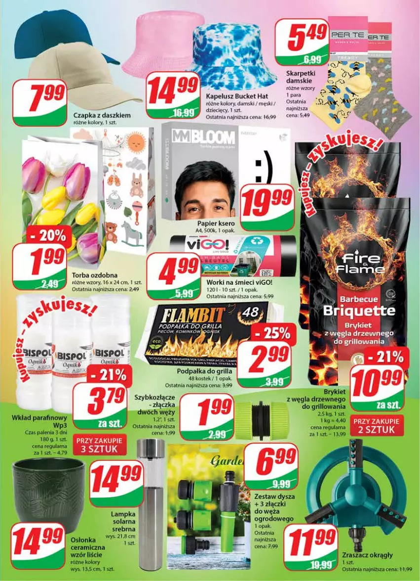 Gazetka promocyjna Dino - Gazetka 21 - ważna 24.05 do 30.05.2023 - strona 25 - produkty: Czapka, Dzieci, Gra, Grill, Karp, Osłonka, Papier, Ser, Skarpetki, Stek, Torba, Worki na śmiec, Worki na śmieci