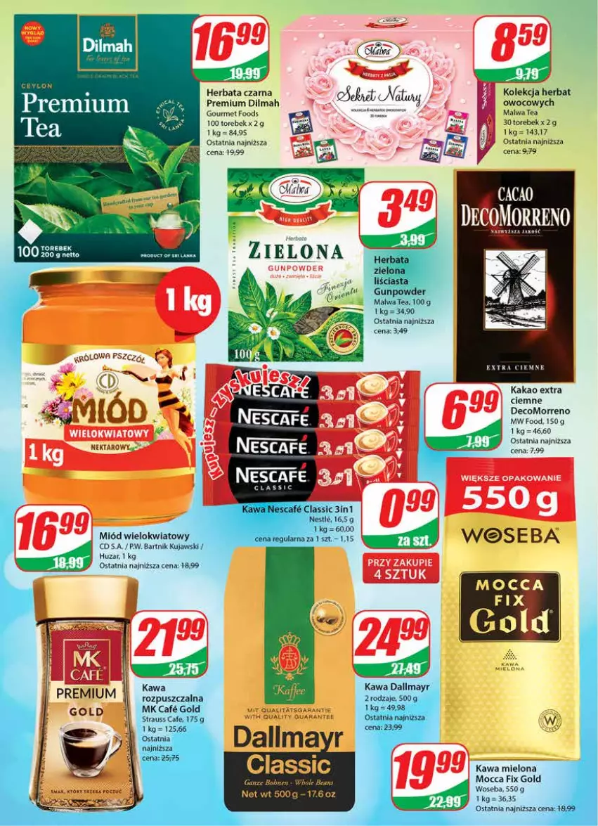 Gazetka promocyjna Dino - Gazetka 21 - ważna 24.05 do 30.05.2023 - strona 6 - produkty: Amica, Dilmah, Herbata, Herbata czarna, Kakao, Kawa, Kujawski, Miód, Mocca Fix Gold, Nektar, Woseba