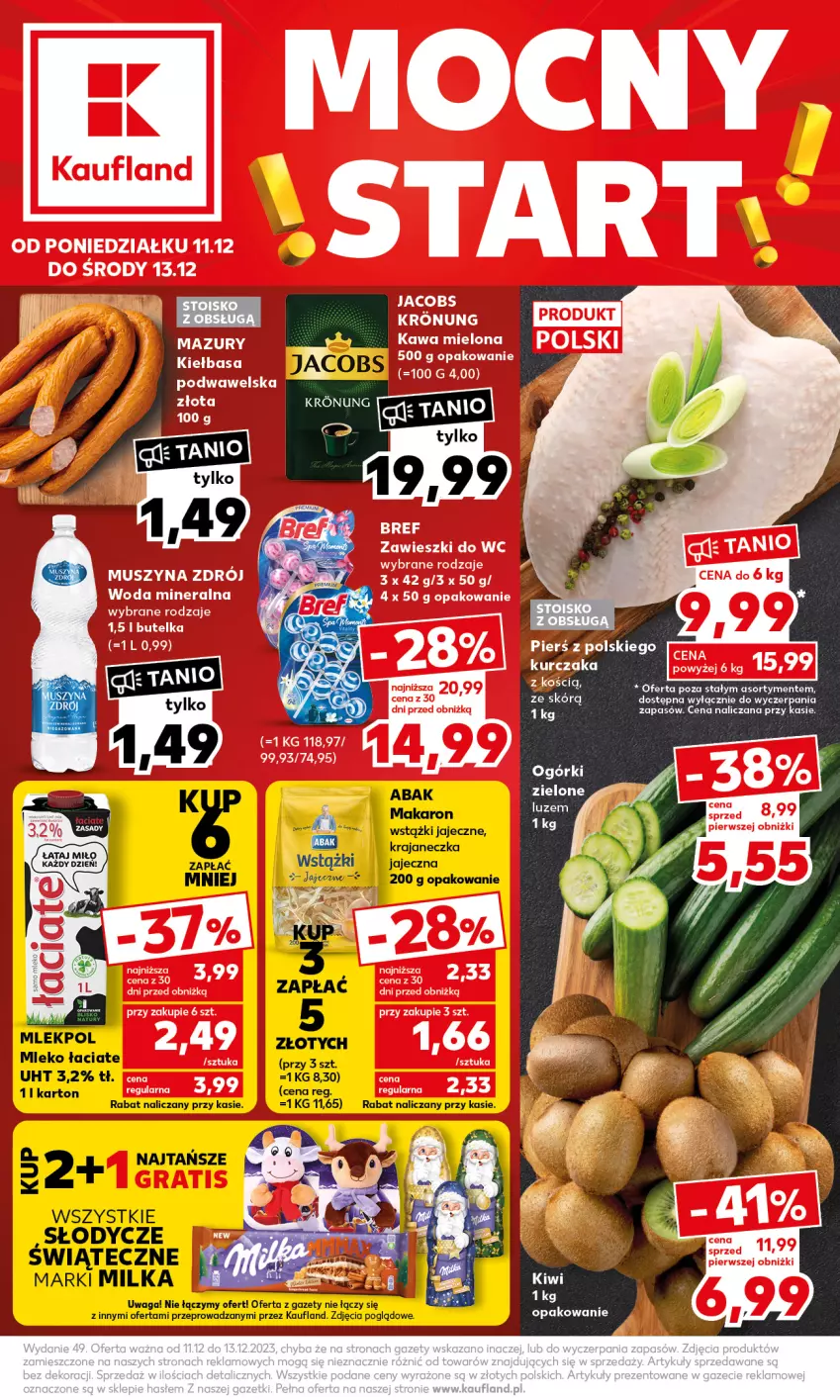 Gazetka promocyjna Kaufland - Mocny Start - ważna 11.12 do 13.12.2023 - strona 1 - produkty: Makaron, Milka, Mleko, Waga