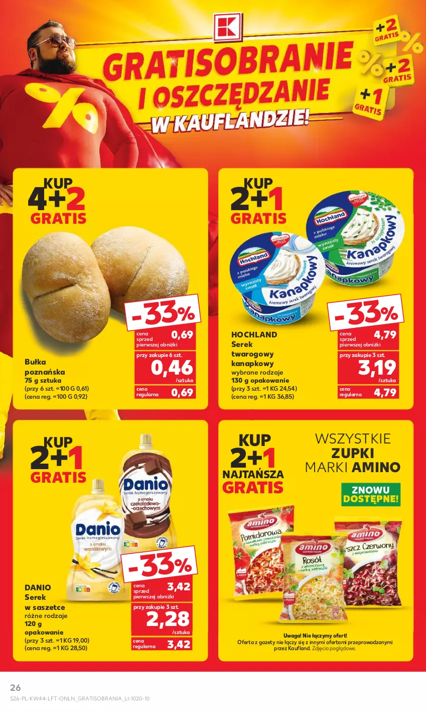 Gazetka promocyjna Kaufland - Gazetka tygodnia - ważna 02.11 do 07.11.2023 - strona 26 - produkty: Bułka, Danio, Gra, Hochland, Ser, Serek, Serek twarogowy, Waga