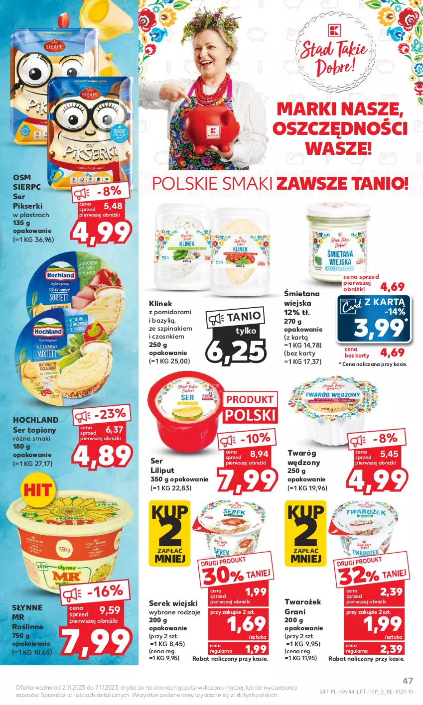 Gazetka promocyjna Kaufland - Gazetka tygodnia - ważna 02.11 do 07.11.2023 - strona 47 - produkty: Bazyl, Gra, Hochland, Ser, Ser topiony, Serek, Serek wiejski, Słynne, Słynne MR Roślinne, Szpinak, Top, Twaróg