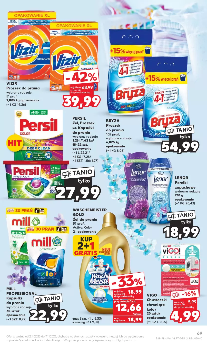 Gazetka promocyjna Kaufland - Gazetka tygodnia - ważna 02.11 do 07.11.2023 - strona 69 - produkty: Bryza, Chusteczki, Gra, Kapsułki do prania, Lenor, Perełki zapachowe, Persil, Proszek do prania, Vizir