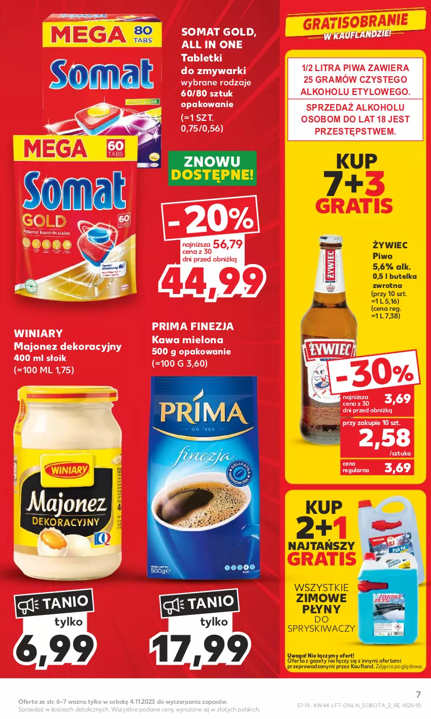 Gazetka promocyjna Kaufland - Gazetka tygodnia - ważna 02.11 do 07.11.2023 - strona 7 - produkty: Gra, Kawa, Kawa mielona, Majonez, Piwa, Piwo, Prima, Somat, Somat gold, Tablet, Tabletki do zmywarki, Waga, Winiary, Zmywarki