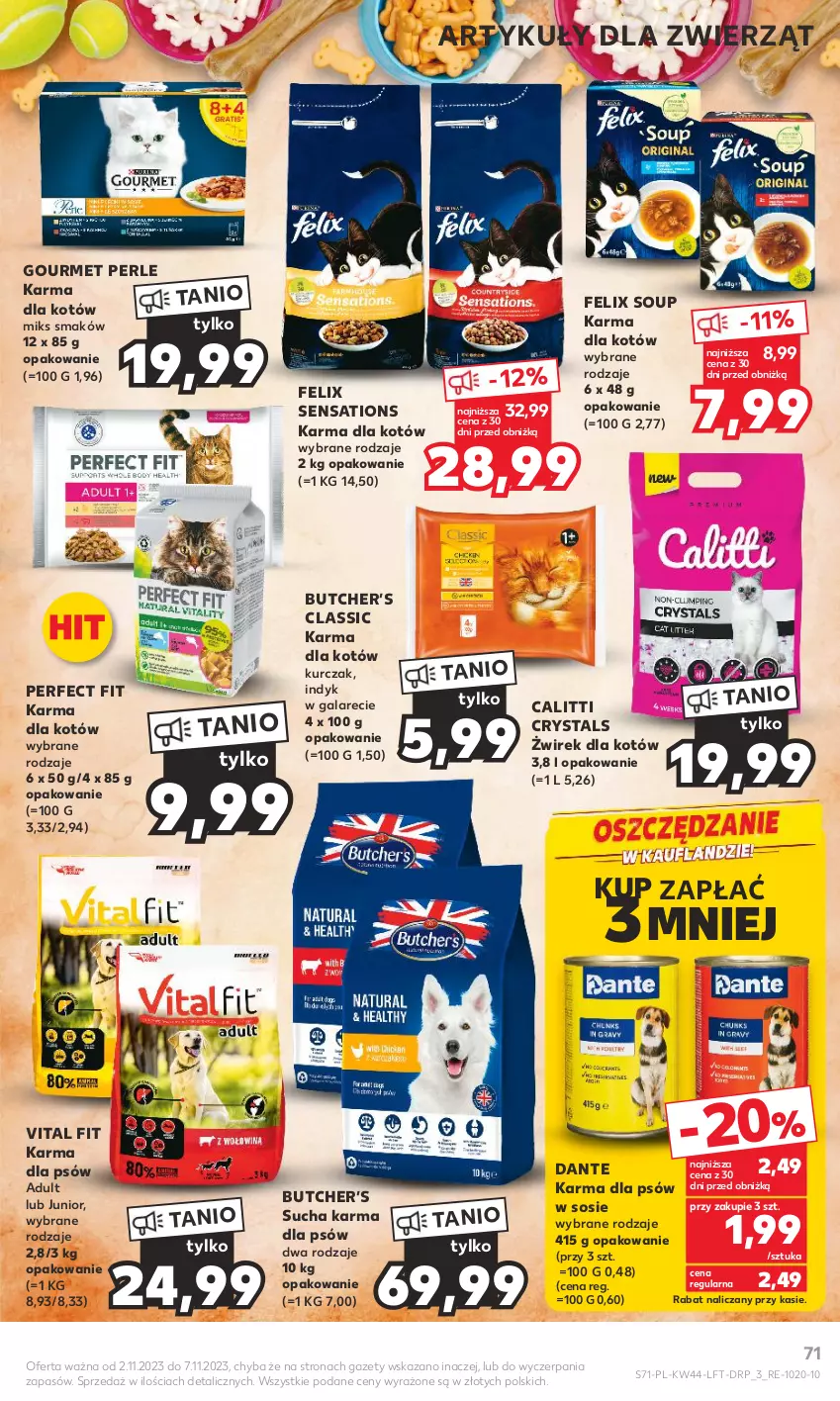 Gazetka promocyjna Kaufland - Gazetka tygodnia - ważna 02.11 do 07.11.2023 - strona 71 - produkty: Felix, Gala, Kurczak, Sati, Sos, Sucha karma