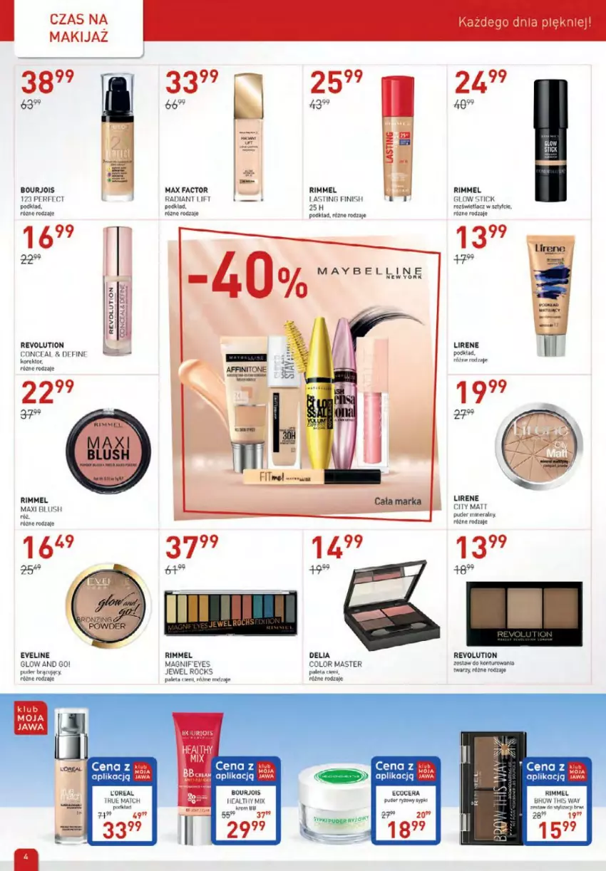 Gazetka promocyjna Drogerie Jawa - ważna 05.08 do 06.09.2021 - strona 4 - produkty: Bourjois, Eveline, Fa, Finish, Lirene, Makijaż, Max Factor, Narty, Puder, Ryż