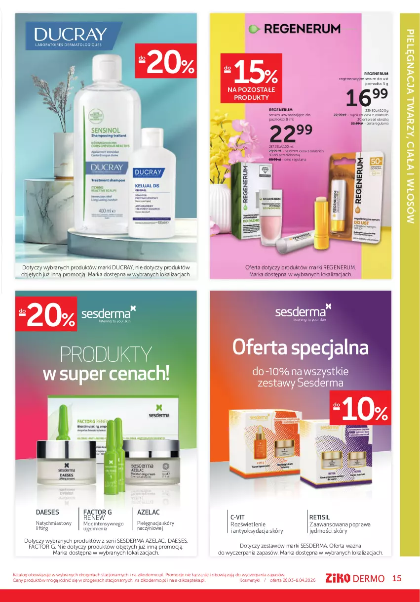 Gazetka promocyjna Ziko - Gazetka Ziko Dermo - ważna 26.03 do 08.04.2026 - strona 15 - produkty: Apteka, Ducray, Fa, Pielęgnacja skóry, Rum, Ser, Serum, Sesderma