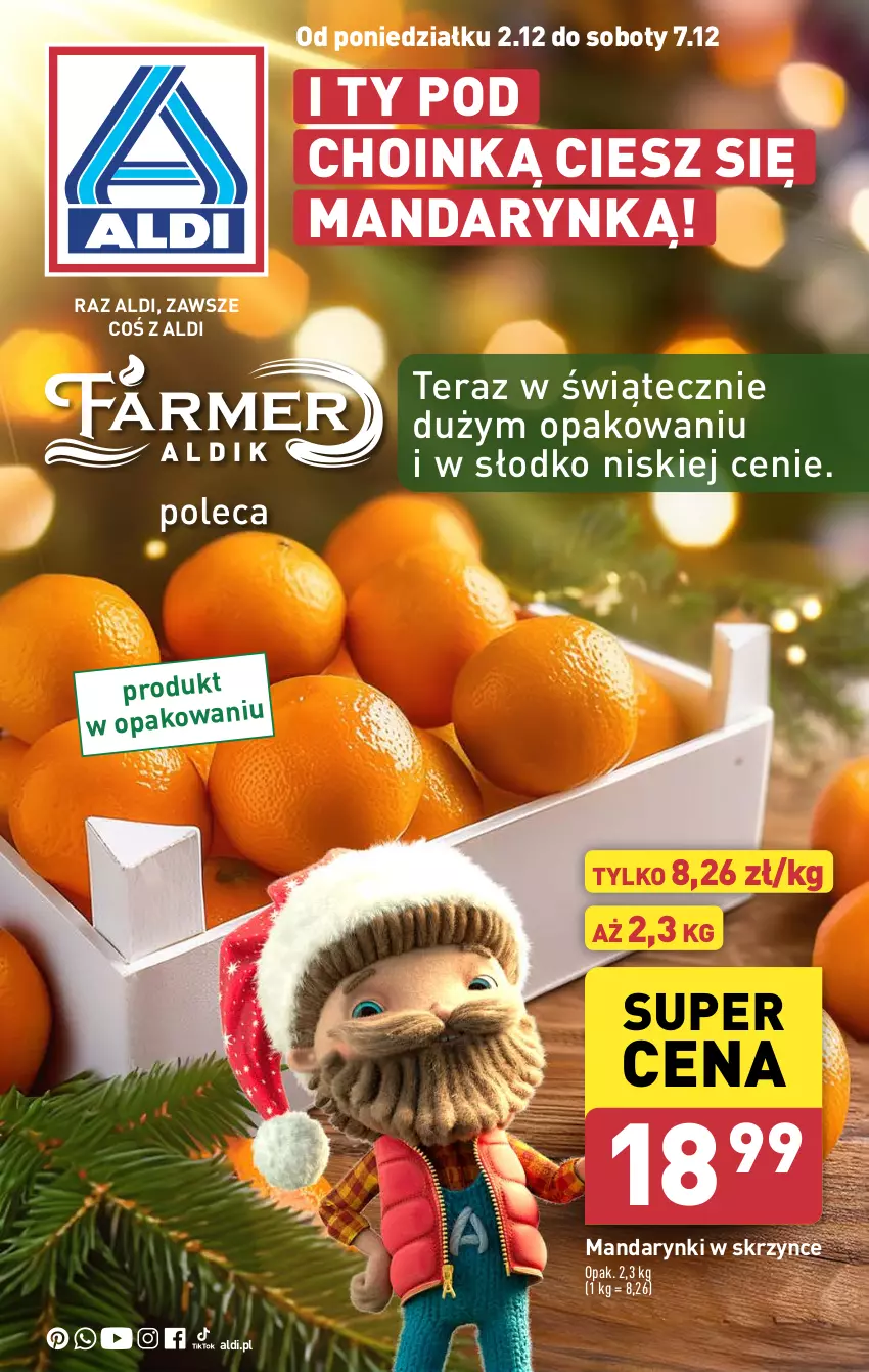 Gazetka promocyjna Aldi - Farmer ALDIK poleca świeże owoce i warzywa - ważna 02.12 do 07.12.2024 - strona 1 - produkty: Mandarynki, Tera