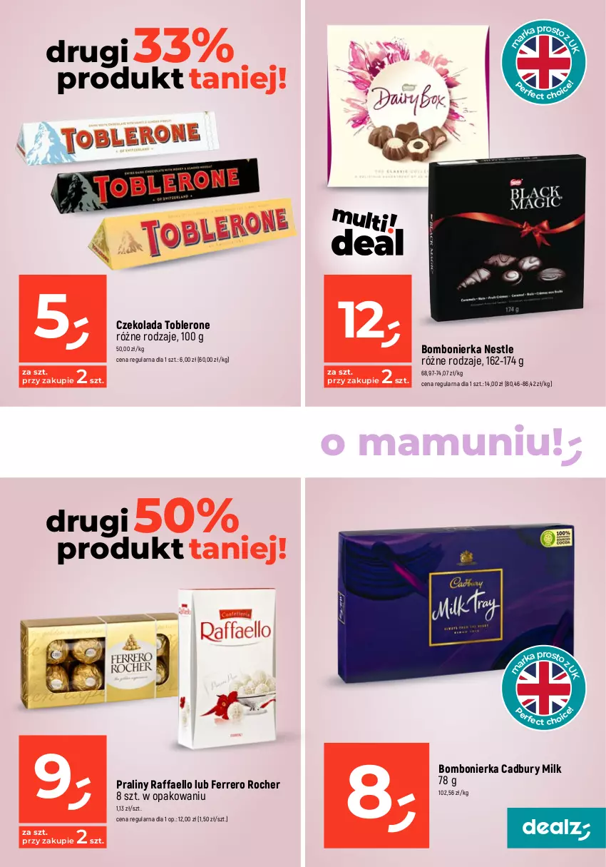 Gazetka promocyjna Dealz - MAKE A DEALZ - ważna 18.05 do 24.05.2023 - strona 13 - produkty: Czekolada, Fa, Ferrero, Ferrero Rocher, Praliny, Raffaello, Toblerone